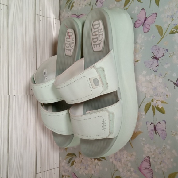 Hey Dude Delray Slide Sandals Hook N Loop Womens 11 - Picture 3 of 9